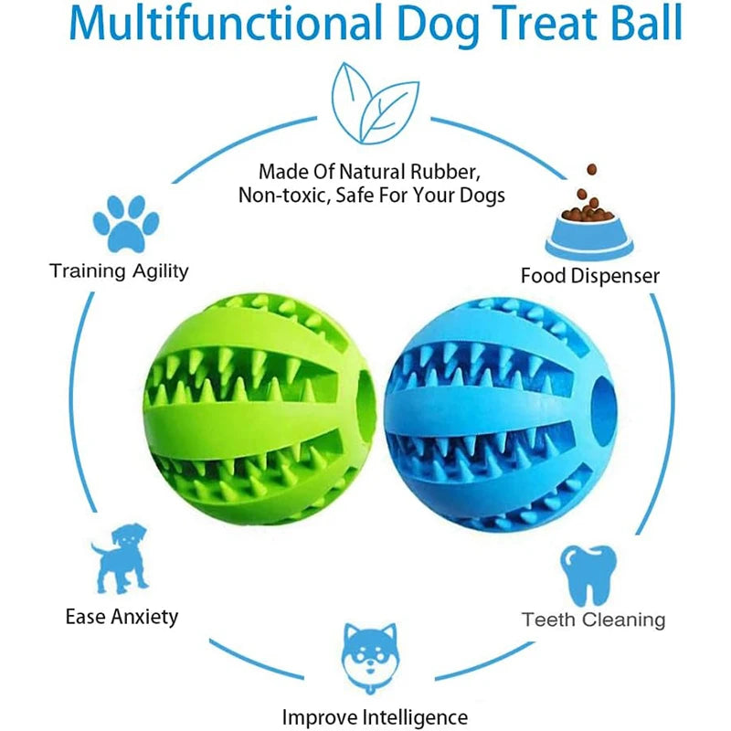 Interaktiver Hundespielzeugball aus Gummi für Zahnpflege und Futteraufnahme