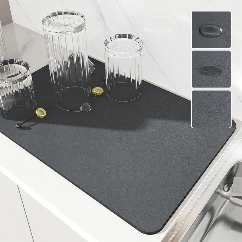 SuperAbsorb Kitchen Mat – Rutschfeste, schnell trocknende Abtropfmatte für Küche und Bad