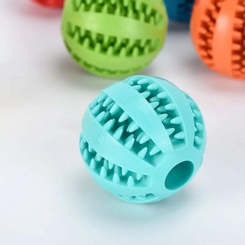 Interaktiver Hundespielzeugball aus Gummi für Zahnpflege und Futteraufnahme