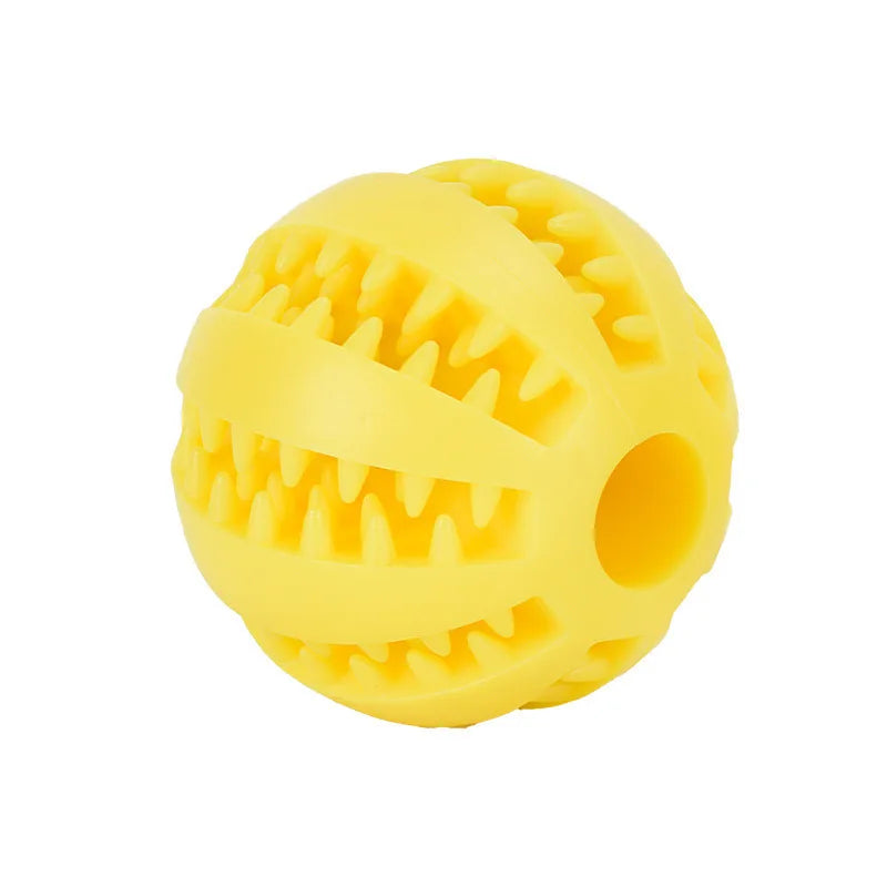 Interaktiver Hundespielzeugball aus Gummi für Zahnpflege und Futteraufnahme