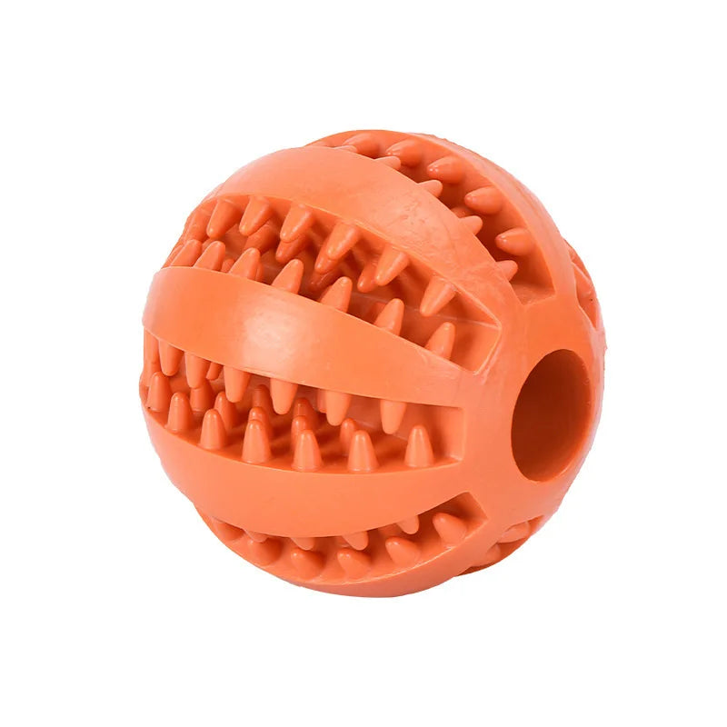 Interaktiver Hundespielzeugball aus Gummi für Zahnpflege und Futteraufnahme