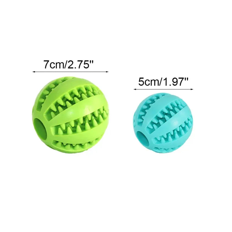 Interaktiver Hundespielzeugball aus Gummi für Zahnpflege und Futteraufnahme
