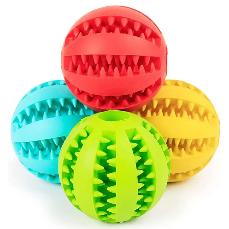 Interaktiver Hundespielzeugball aus Gummi für Zahnpflege und Futteraufnahme