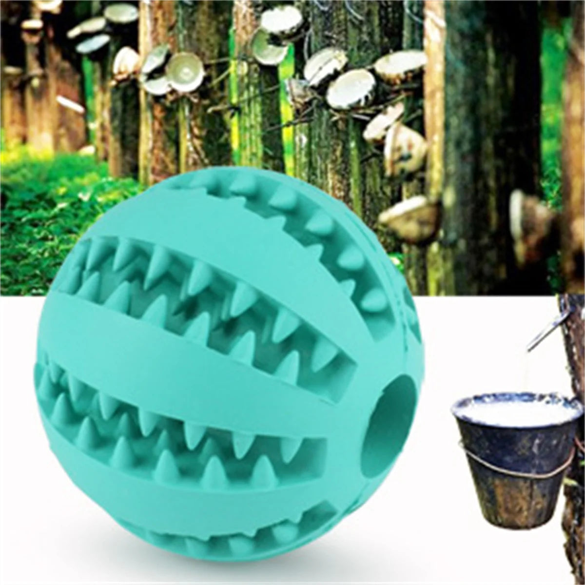 Kauspielzeug für Hunde – Zahnreinigungsspielball aus Naturkautschuk