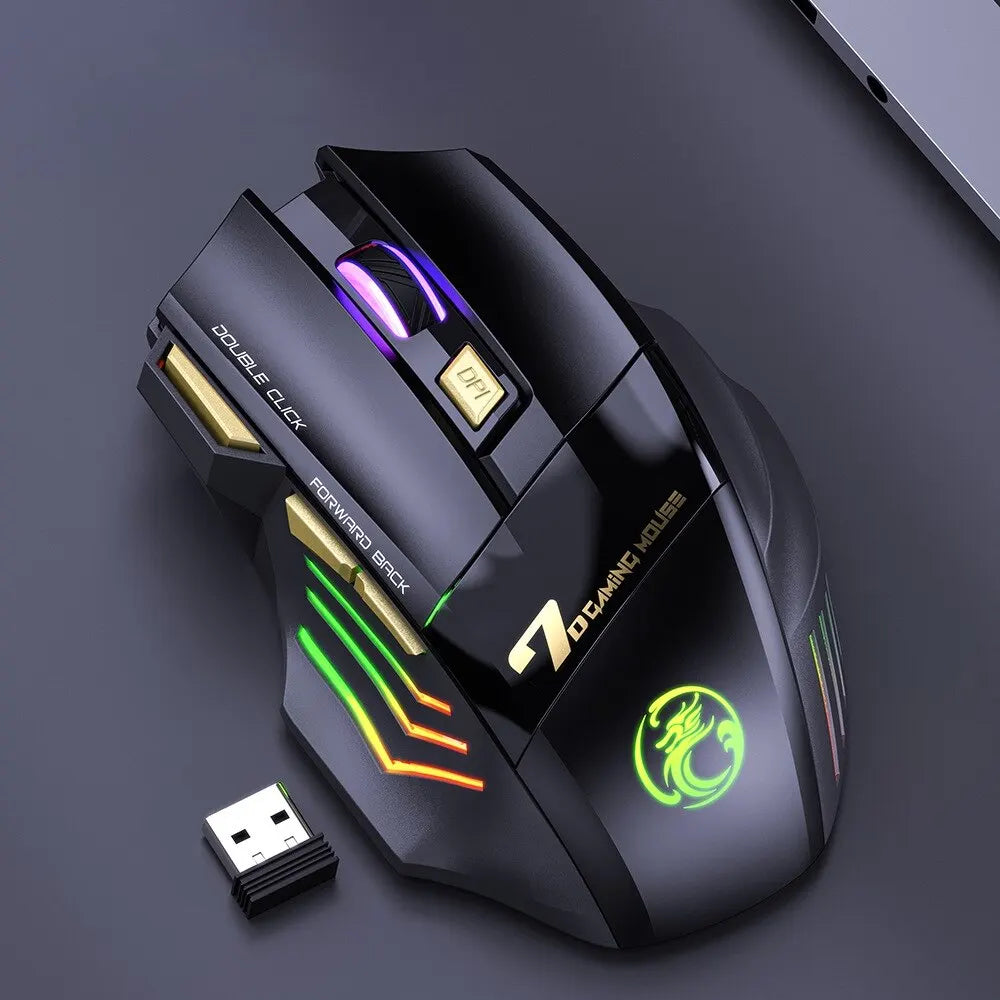 đź iMice GW-X7 Kabellose Gaming-Maus mit Dual-Mode und RGB-Beleuchtung