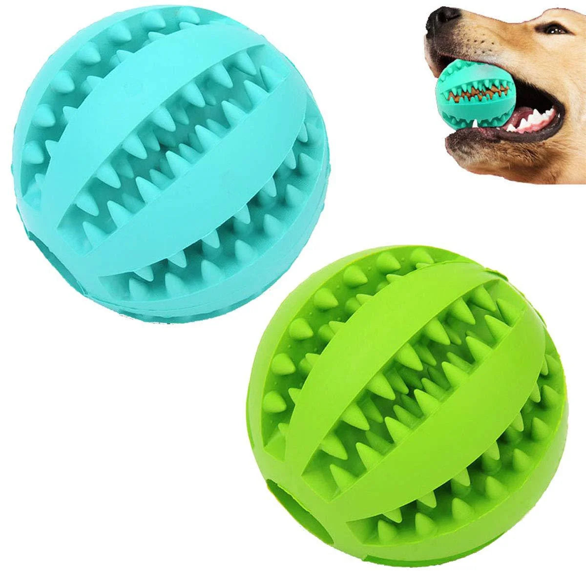 Kauspielzeug für Hunde – Zahnreinigungsspielball aus Naturkautschuk