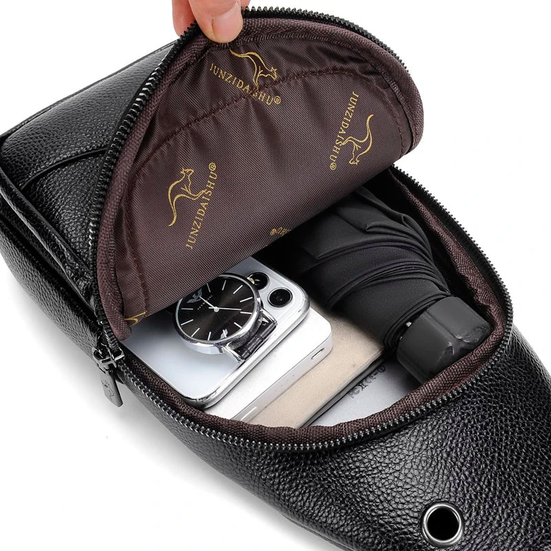 👜 MOMO-DAISHU Herren Brusttasche – Luxus Design aus PU Leder