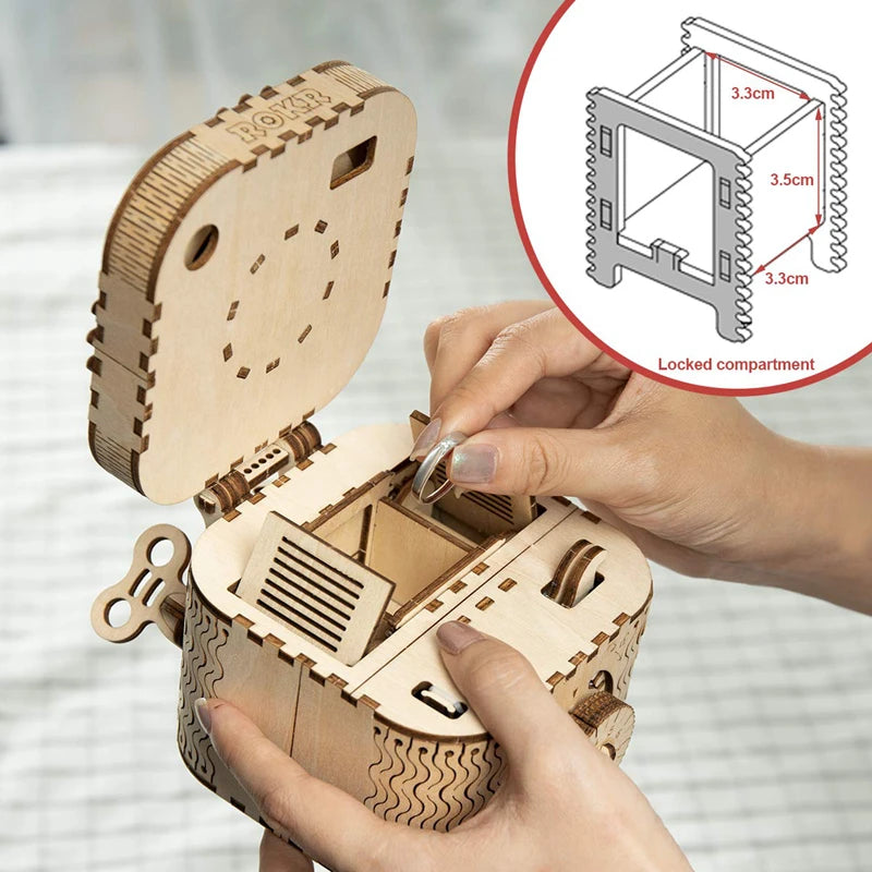 Robotime 3D Holzpuzzle – Schatztruhe DIY Set LK502