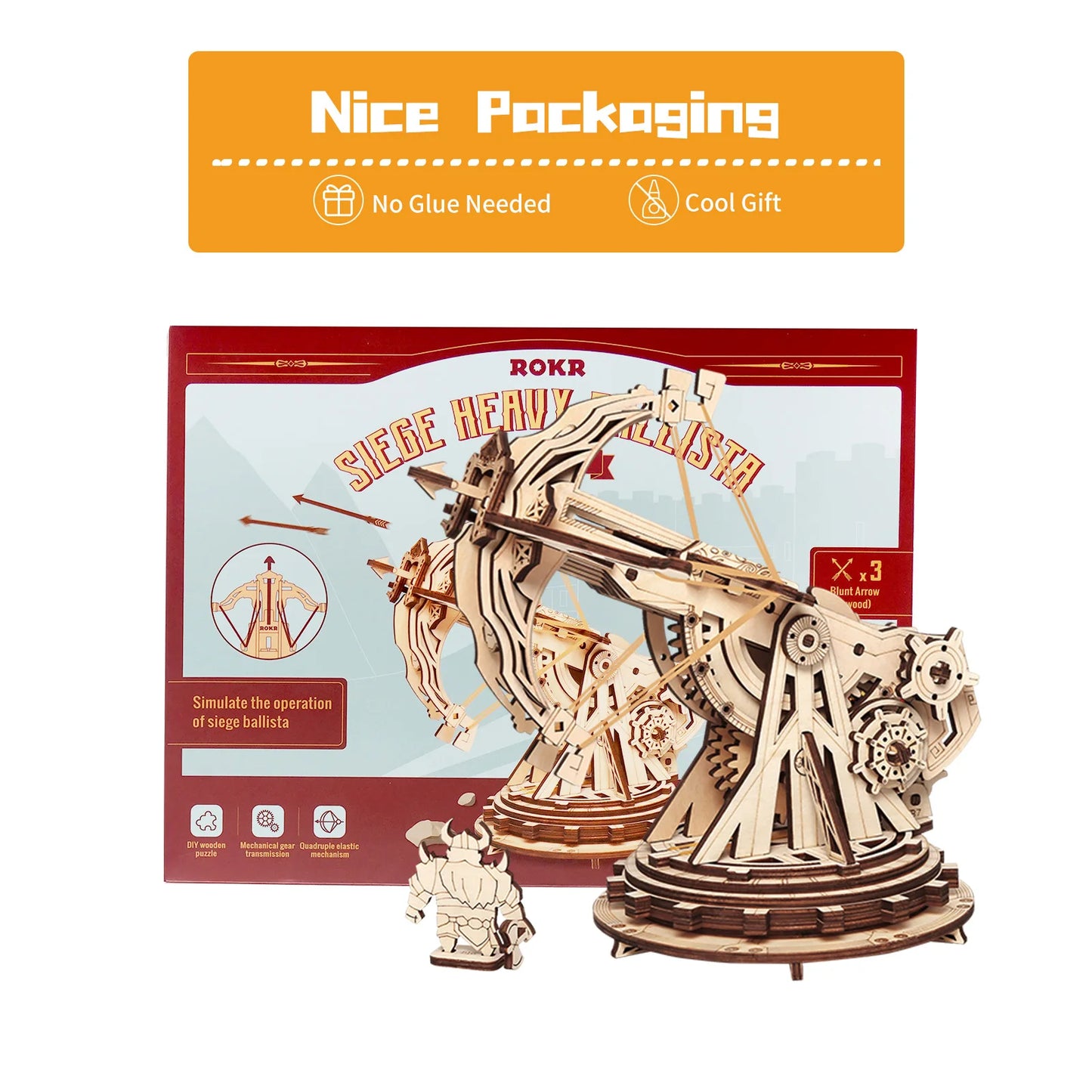 Robotime 3D Holzpuzzle – Mittelalterliche Belagerungswaffen
