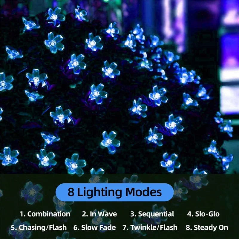 🌸 Solar-Gartenlichter Blumenlichterkette