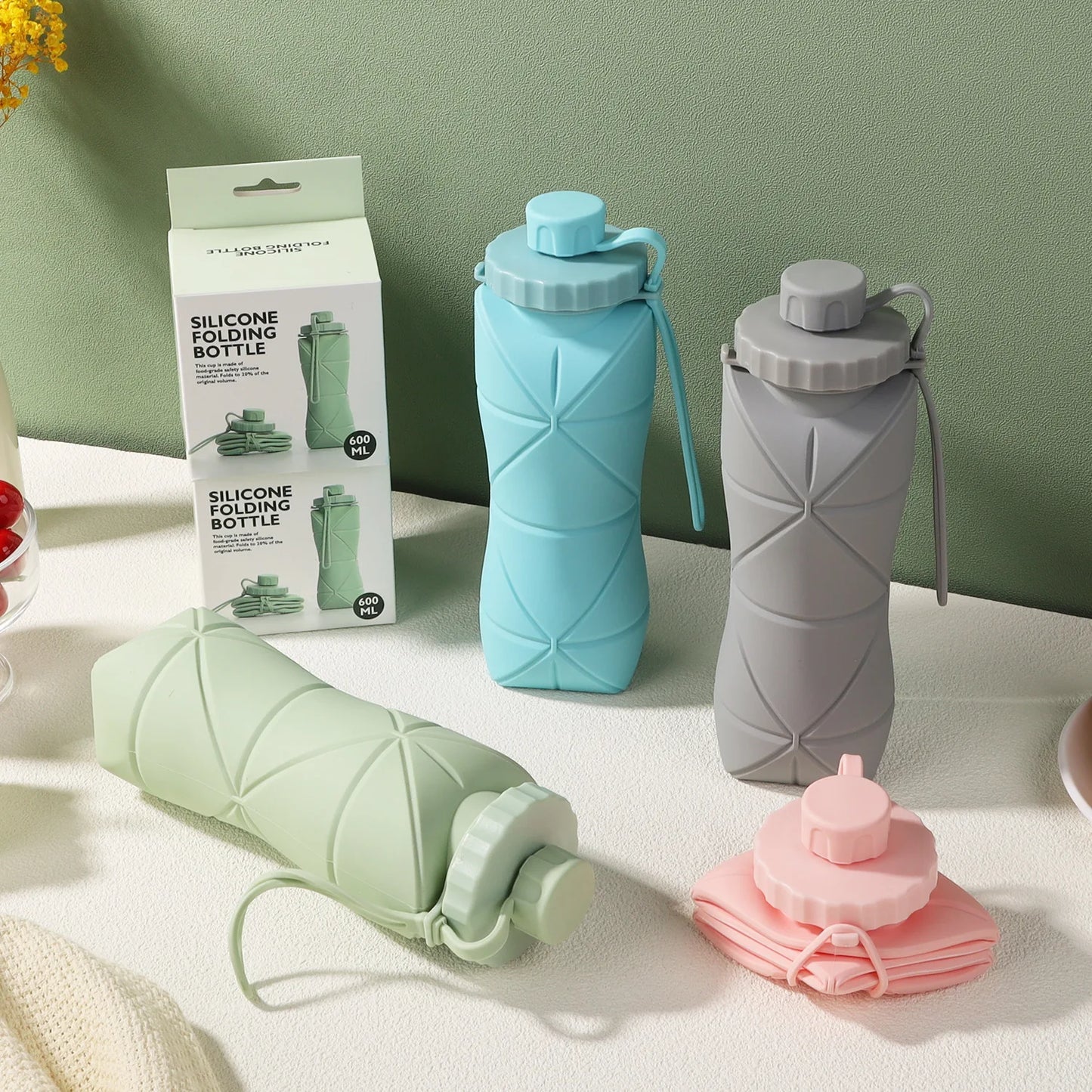 Faltbarer Silikon-Wasserbecher – Der perfekte Begleiter für unterwegs!