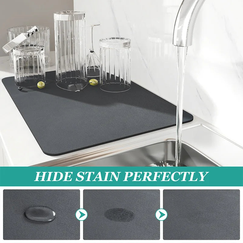 SuperAbsorb Kitchen Mat  – Rutschfeste, schnell trocknende Abtropfmatte für Küche und Bad
