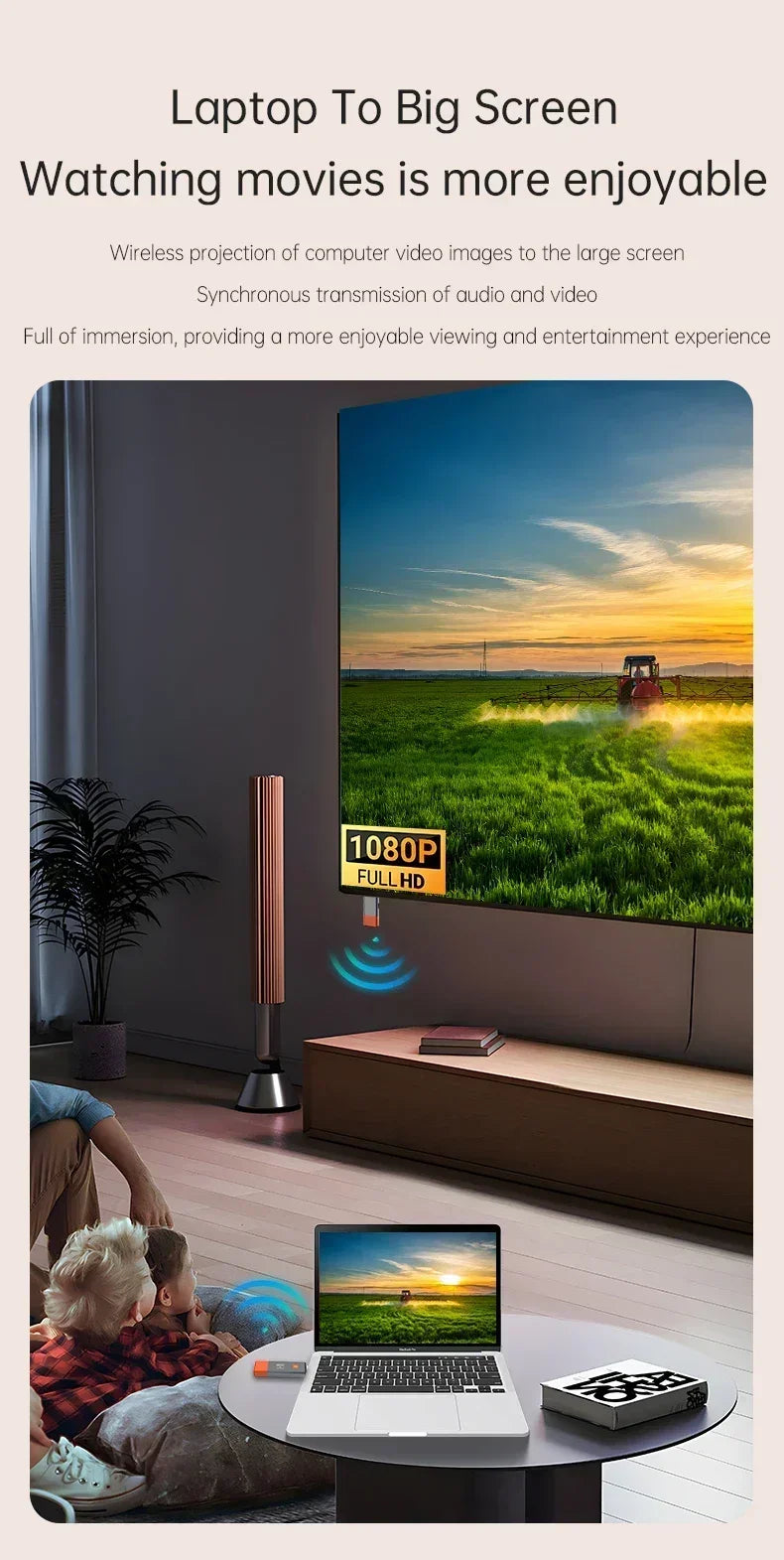 Kabelloses HDMI Video Transmitter- und Receiver-Extender-Set für TV, Projektor und Monitor