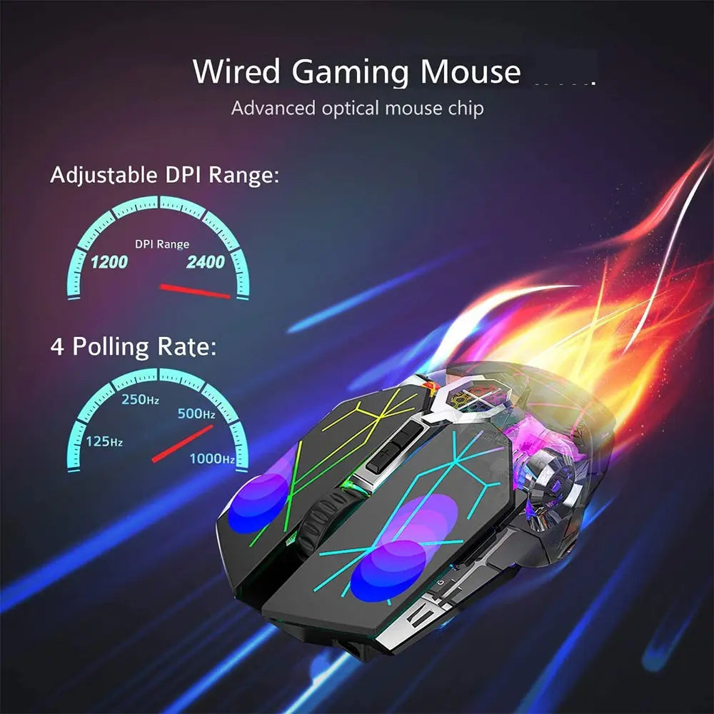 Kabellose Gaming-Maus mit Wiederaufladbarem Akku und RGB-Beleuchtung