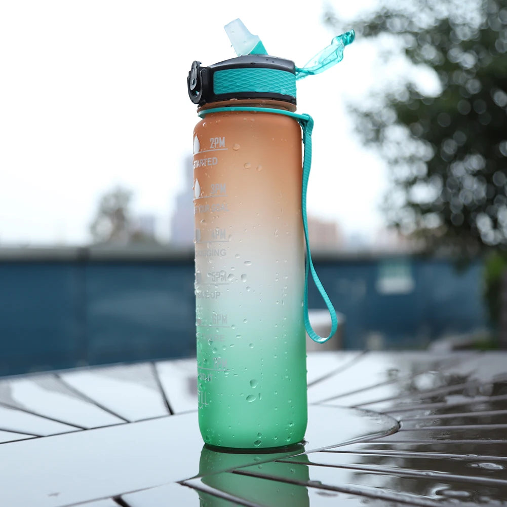 1000ml Trinkflasche mit Zeitskala – Sport, Outdoor und Fitness – BPA-frei