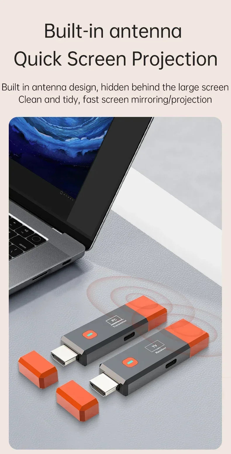 Kabelloses HDMI Video Transmitter- und Receiver-Extender-Set für TV, Projektor und Monitor