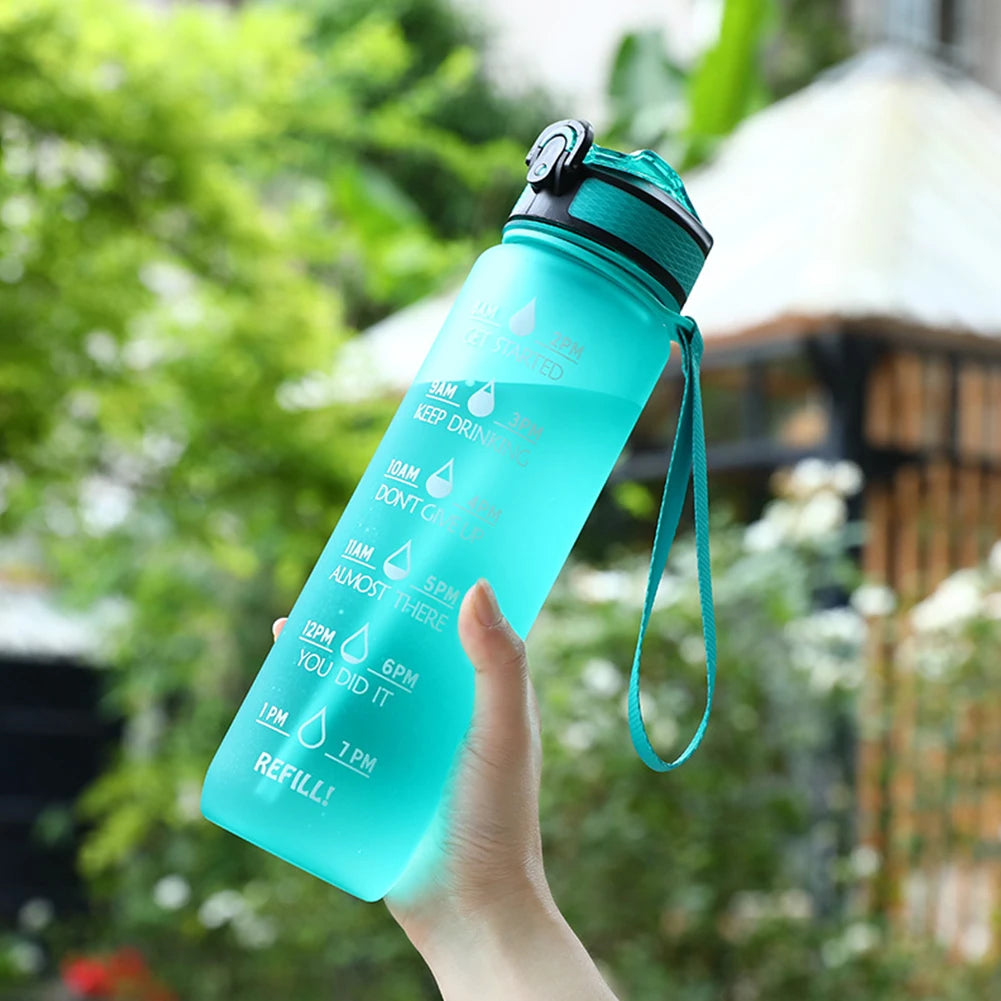1000ml Trinkflasche mit Zeitskala – Sport, Outdoor und Fitness – BPA-frei