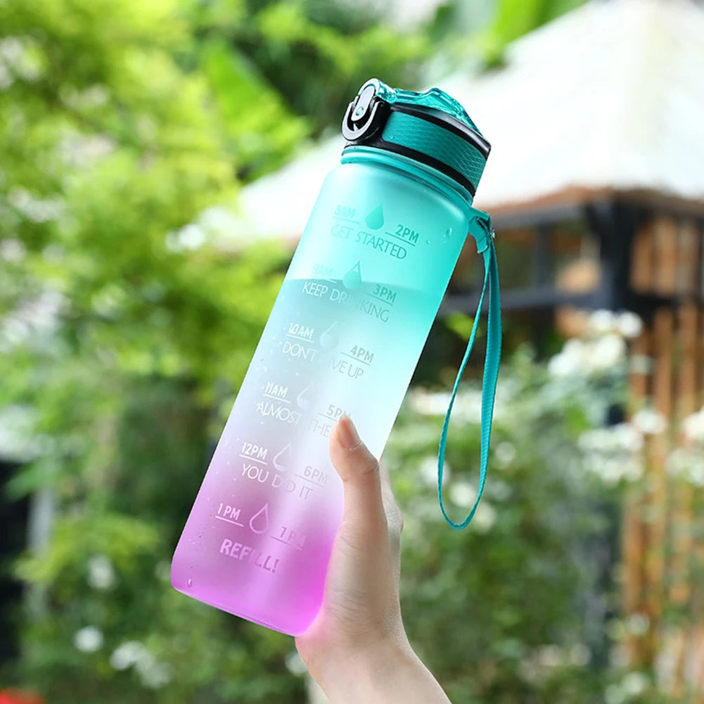 1000ml Trinkflasche mit Zeitskala – Sport, Outdoor und Fitness – BPA-frei