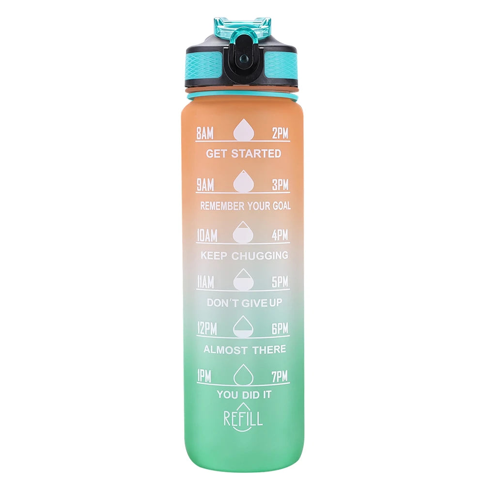 1000ml Trinkflasche mit Zeitskala – Sport, Outdoor und Fitness – BPA-frei