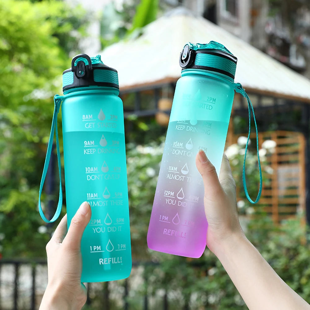 1000ml Trinkflasche mit Zeitskala – Sport, Outdoor und Fitness – BPA-frei