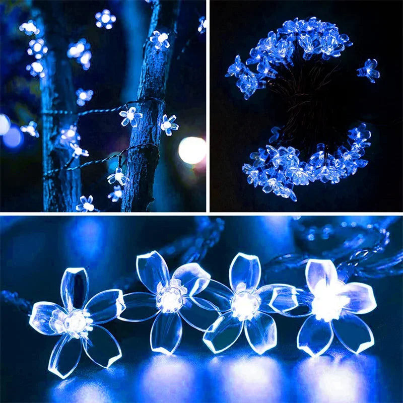 🌸 Solar-Gartenlichter Blumenlichterkette