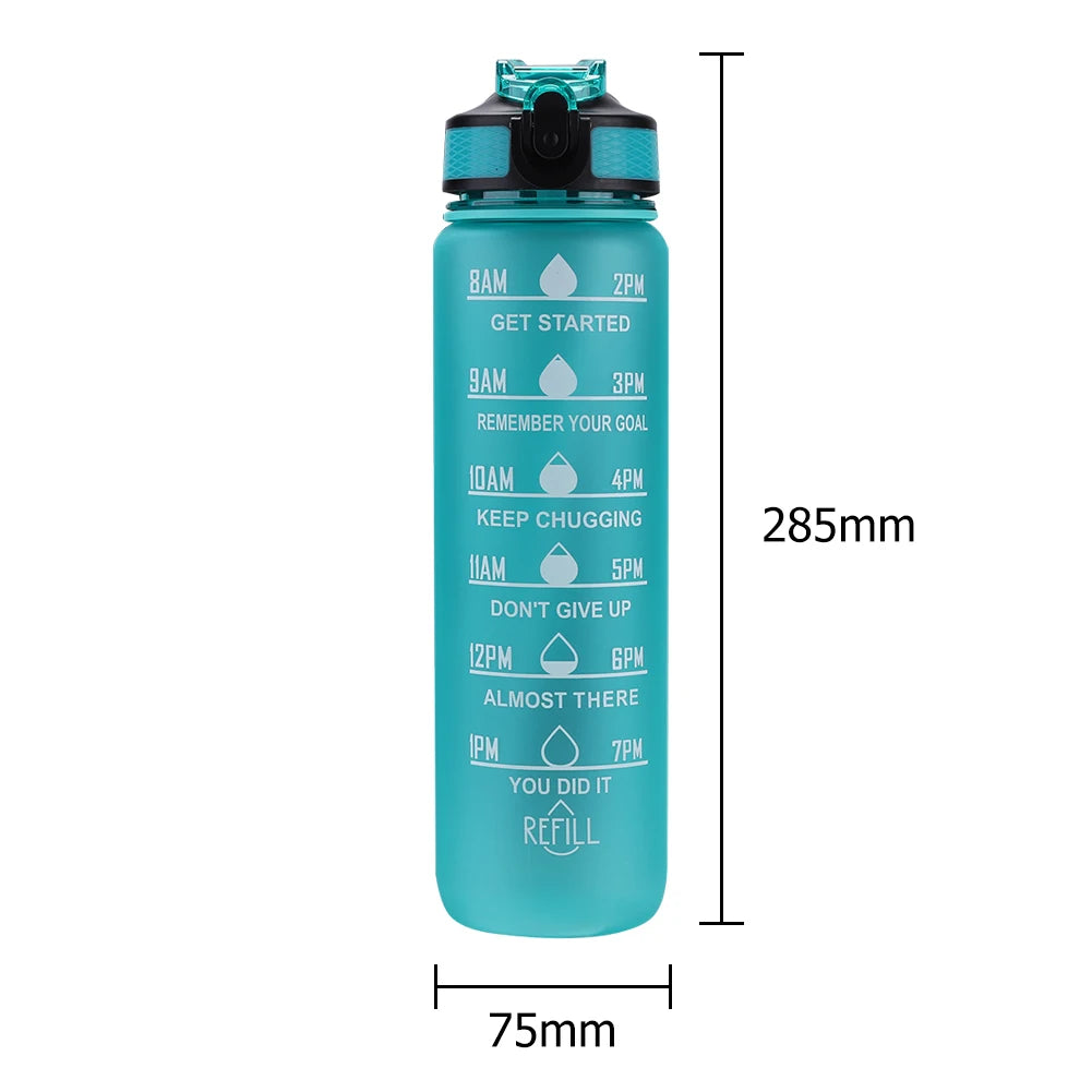 1000ml Trinkflasche mit Zeitskala – Sport, Outdoor und Fitness – BPA-frei
