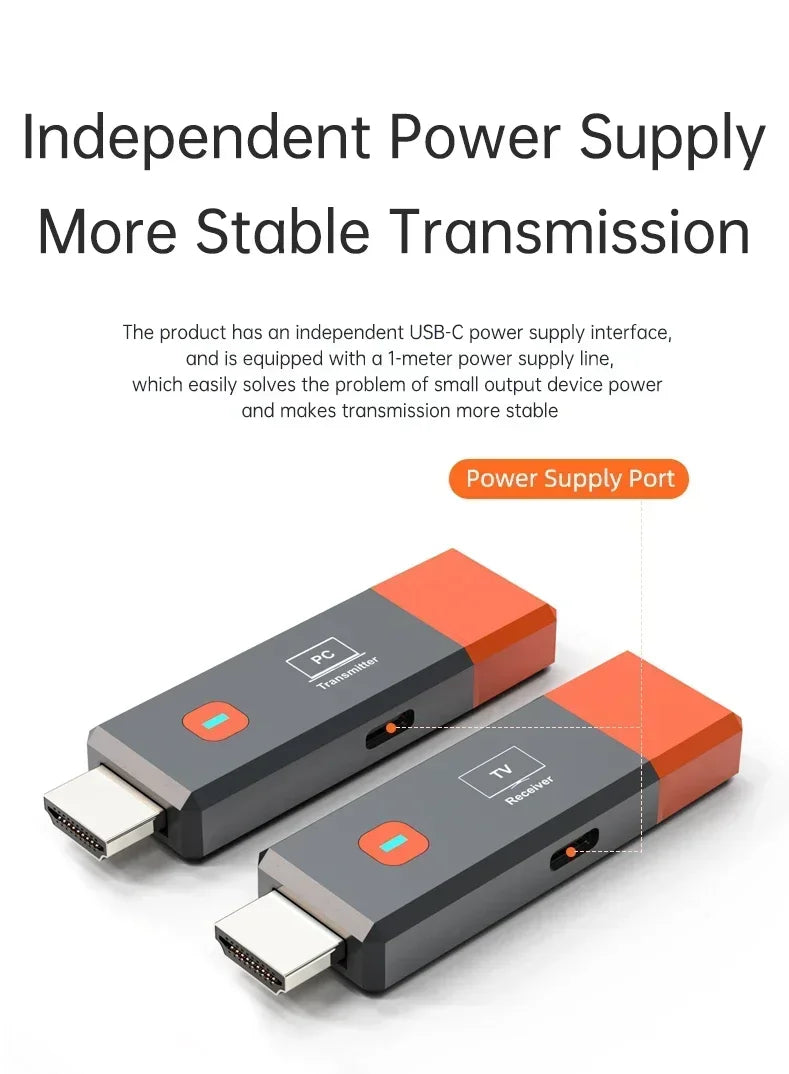 Kabelloses HDMI Video Transmitter- und Receiver-Extender-Set für TV, Projektor und Monitor